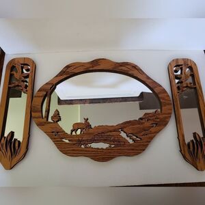 Wood Wall Mirror Set